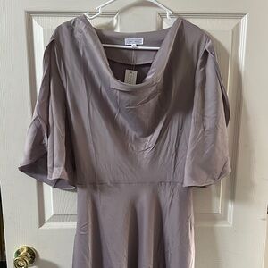 NWTs Sweet Salt Purple Cowl Neck Petal Sleeve Maxi Bridesmaid Formal Dress
